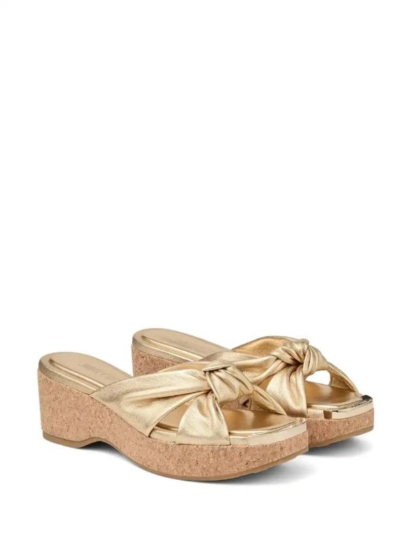 Jimmy Choo Gold Avenue Mules | Browns Mules