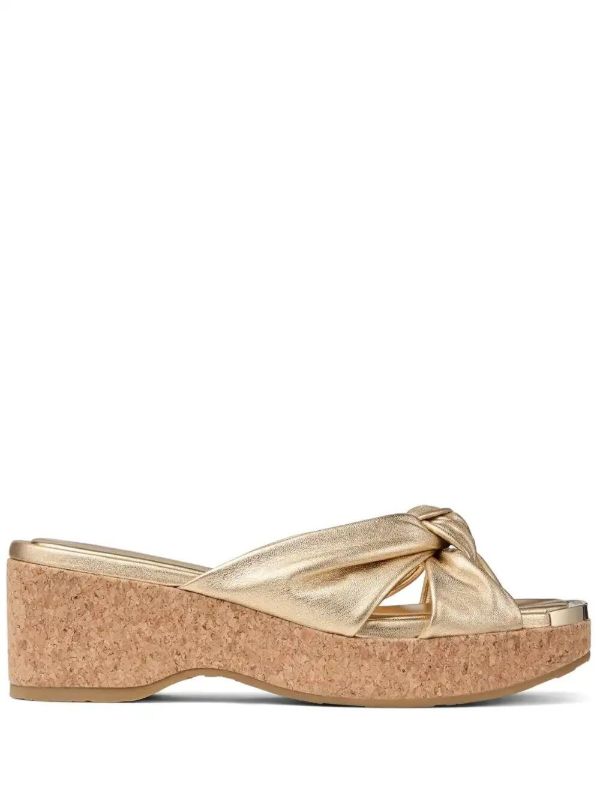 Jimmy Choo Gold Avenue Mules | Browns Mules