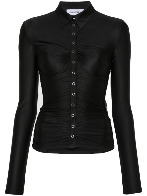 Marine Serre Ruched Blouse | Browns Blouses