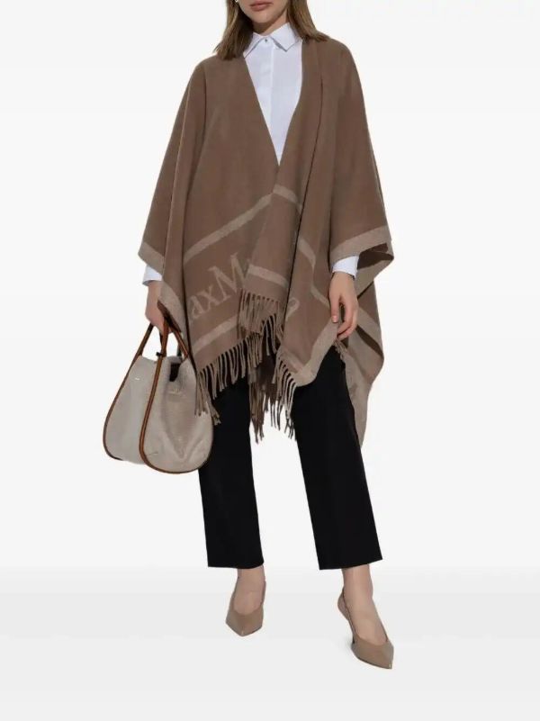 Max Mara Fringed Shawl Poncho | Browns Capes