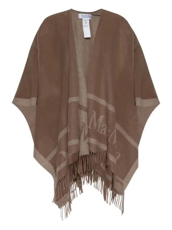 Max Mara fringed shawl poncho | Browns Capes