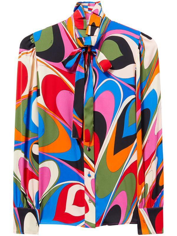 PUCCI blue Onde-print shirt | Browns Shirts
