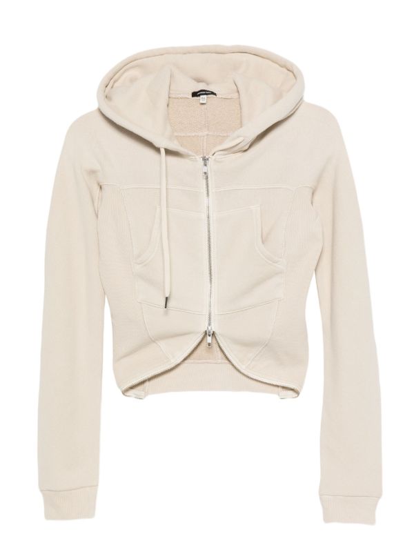 R13 cropped zip-up hoodie | Browns Hoodies