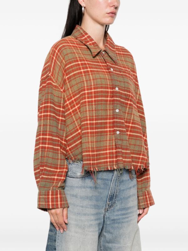 R13 Plaid Frayed-hem Shirt | Browns Shirts