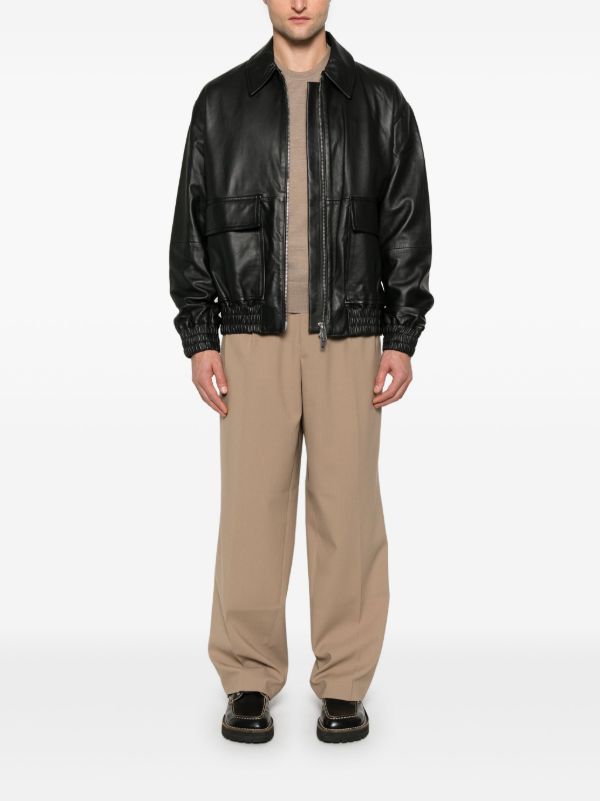 Studio Nicholson Leather Bomber Jacket