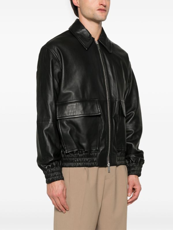 Studio Nicholson Leather Bomber Jacket