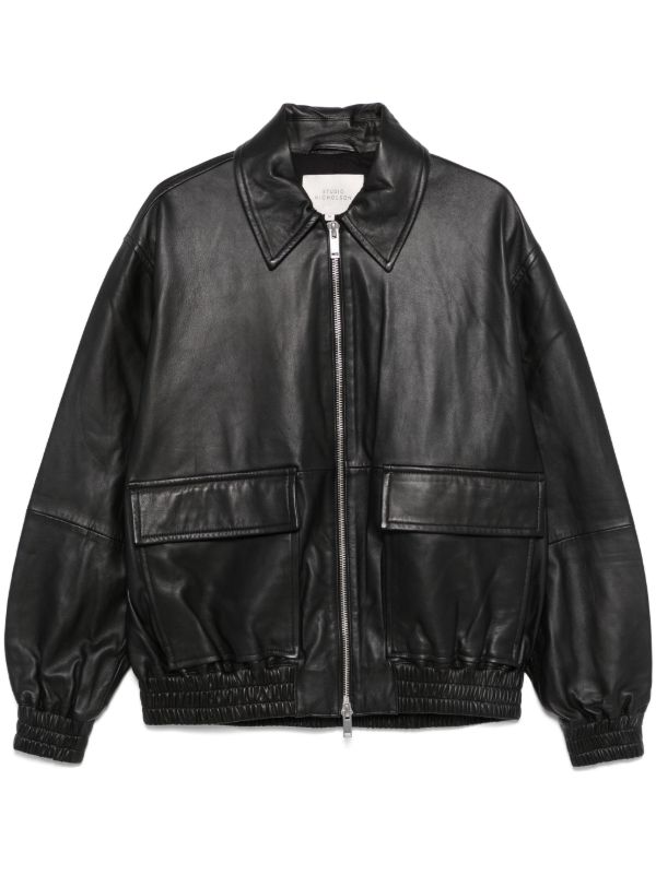 Studio Nicholson Leather Bomber Jacket
