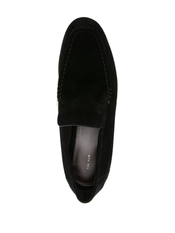 The Row Black Suede Loafers | Browns Loafers
