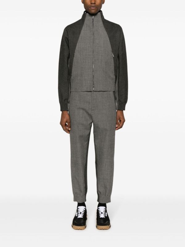 Thom Browne Grey Virgin Wool Zip-UP Jacket