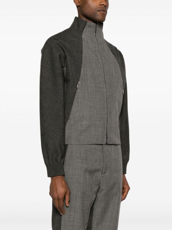 Thom Browne Grey Virgin Wool Zip-UP Jacket