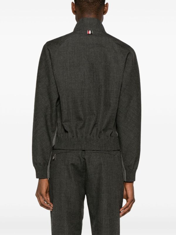 Thom Browne Grey Virgin Wool Zip-UP Jacket