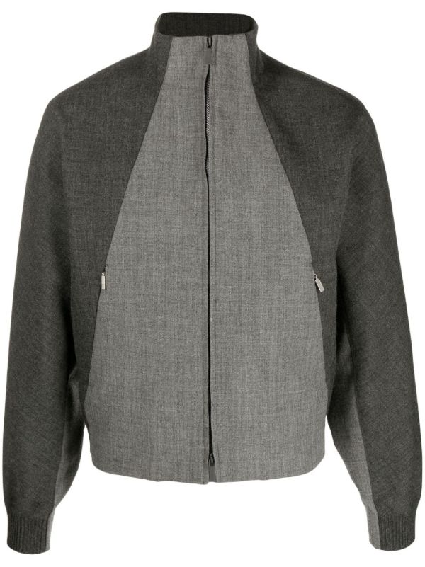 Thom Browne Grey Virgin Wool Zip-UP Jacket