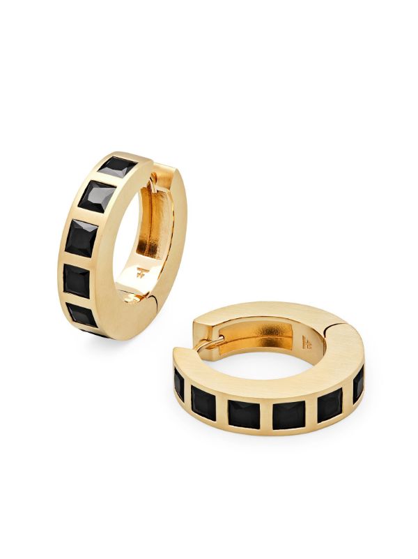 Tom Wood Onyx Hoop Earrings | Browns Earrings