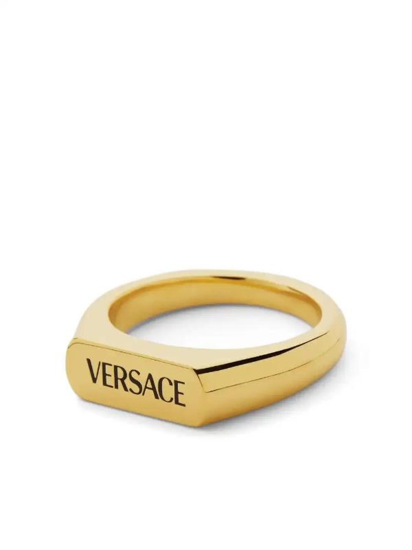 Versace Logo-engraved Ring | Browns Rings
