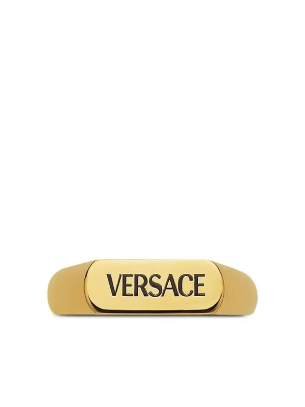 Versace logo-engraved ring | Browns Rings