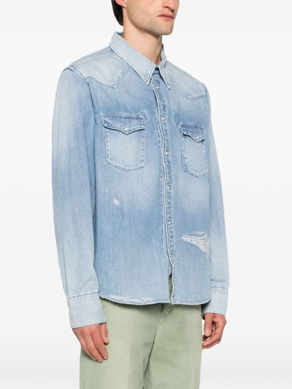 Visvim Blue Crash Denim Shirt | Browns Shirts