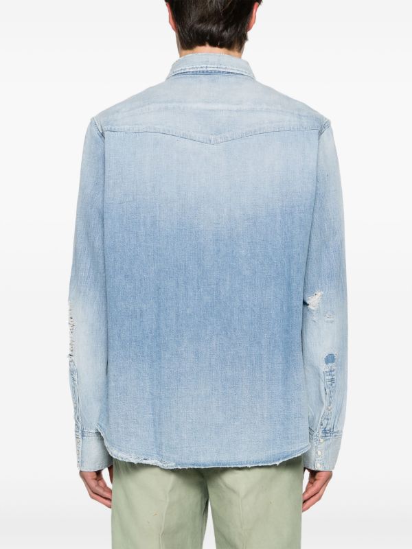 Visvim Blue Crash Denim Shirt | Browns Shirts
