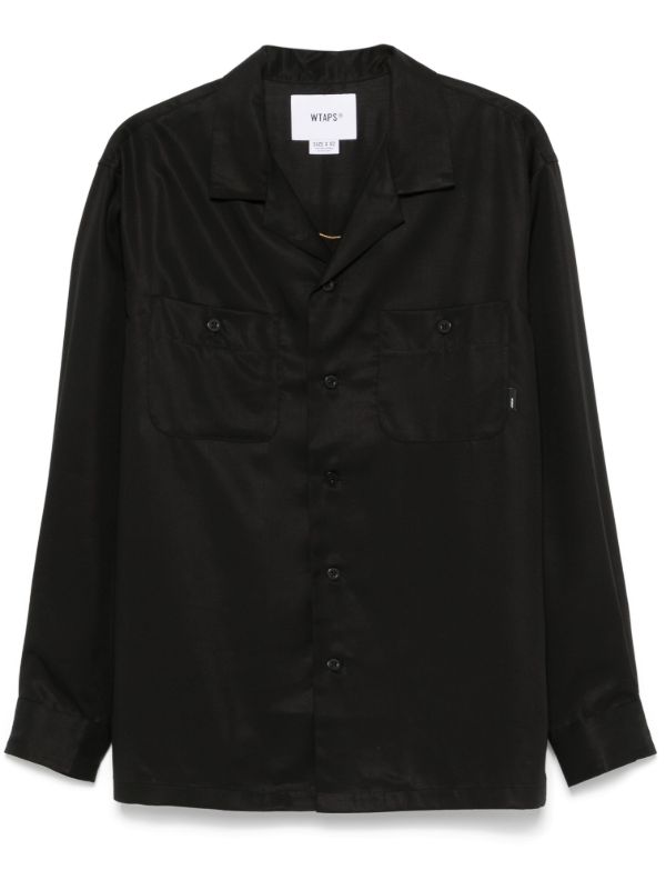 WTAPS Black Lyocell Shirt | Browns Shirts