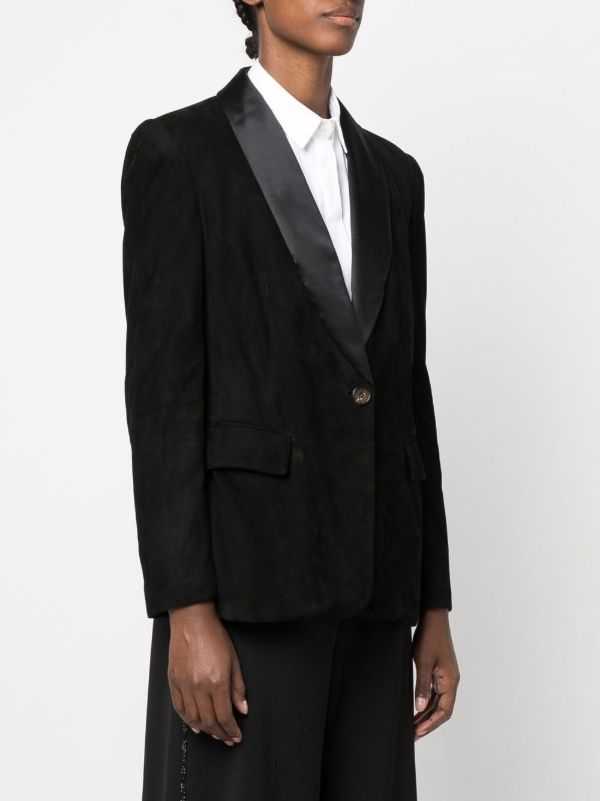 Brunello Cucinelli Black Single-Breasted Tailored Blazer | Browns Suit Jackets