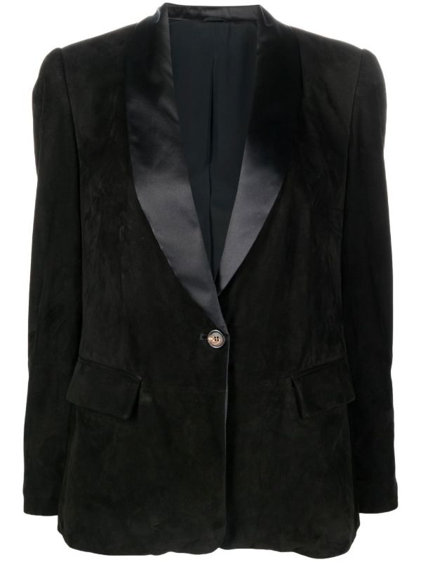 Brunello Cucinelli Black Single-Breasted Tailored Blazer | Browns Suit Jackets