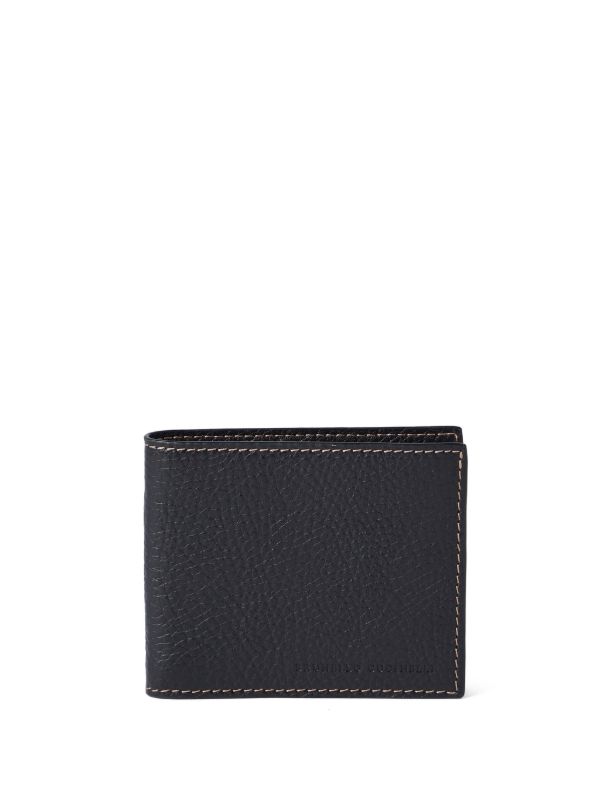 Brunello Cucinelli Black stitch-detail leather cardholder | Browns Wallets & Billfolds
