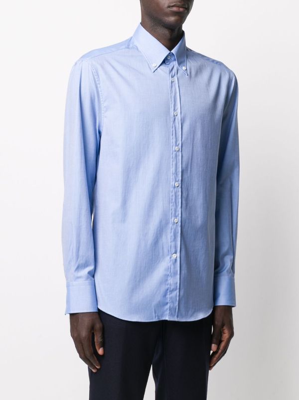 Brunello Cucinelli Blue Cotton Shirt | Browns Shirts