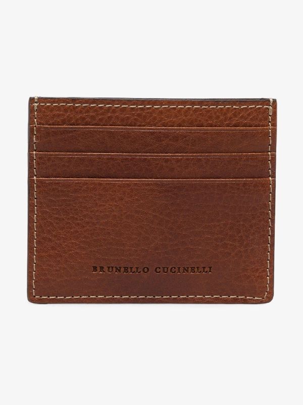 Brunello Cucinelli brown leather card holder | Browns Wallets & Billfolds