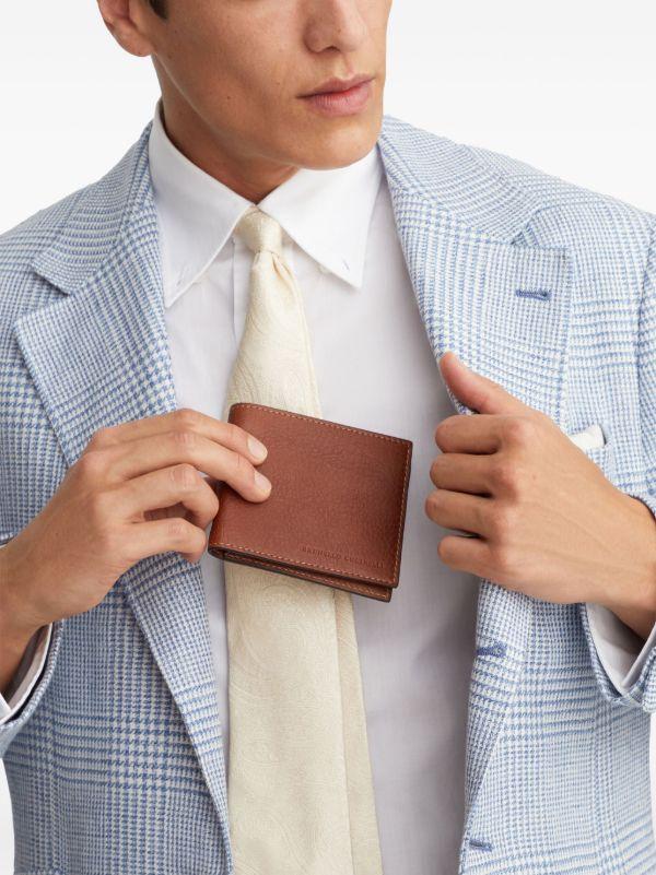 Brunello Cucinelli Brown Logo Leather Bifold Wallet | Browns Wallets & Billfolds
