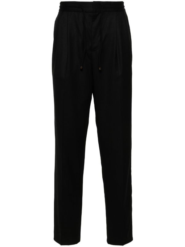 Brunello Cucinelli Double-Pleat Virgin-Wool Trousers | Browns Tapered Pants