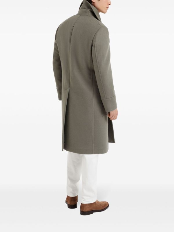 Brunello Cucinelli Green Double-Breasted Wool Coat | Browns Double Breasted Coats