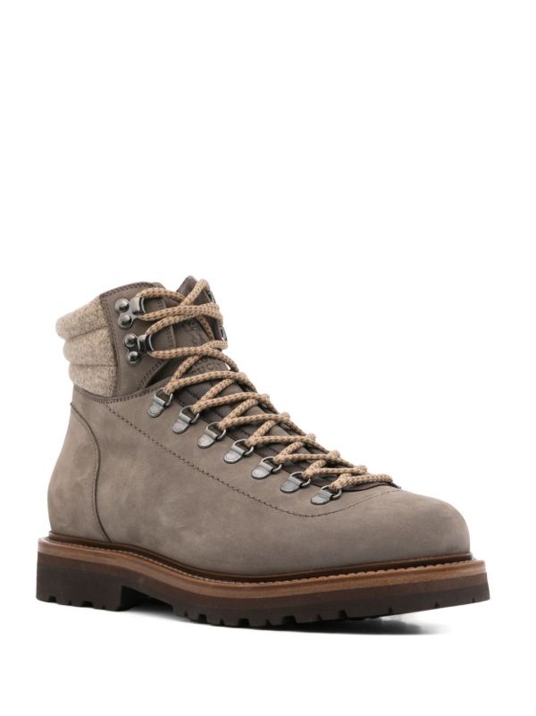 Brunello Cucinelli Lace-Up Leather Mountain Boots | Browns Boots