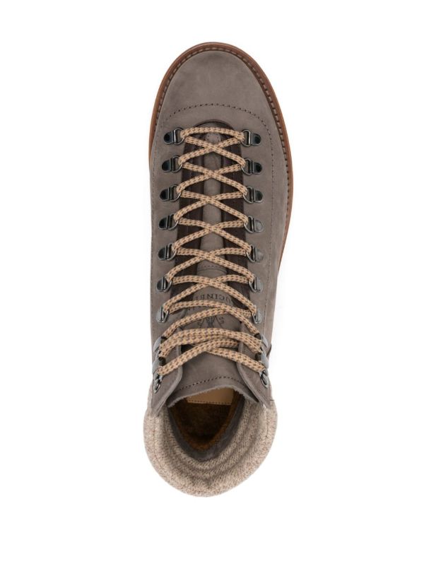 Brunello Cucinelli Lace-Up Leather Mountain Boots | Browns Boots