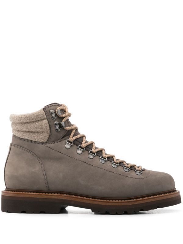Brunello Cucinelli Lace-Up Leather Mountain Boots | Browns Boots