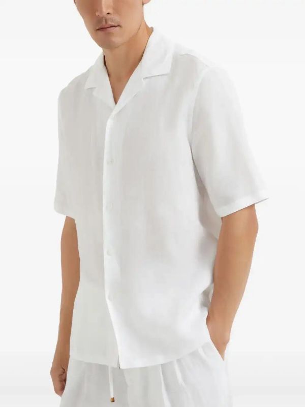 Brunello Cucinelli Linen Bowling Shirt | Browns Shirts