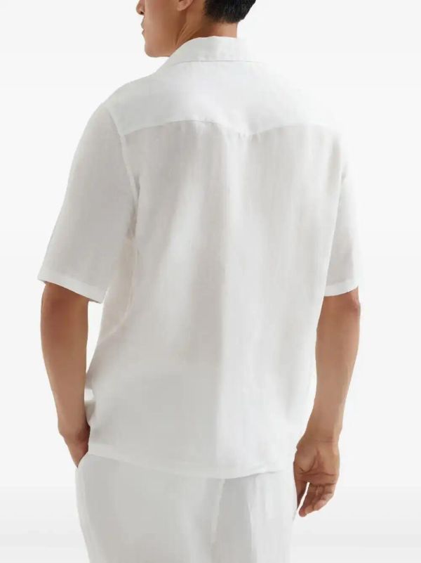 Brunello Cucinelli Linen Bowling Shirt | Browns Shirts