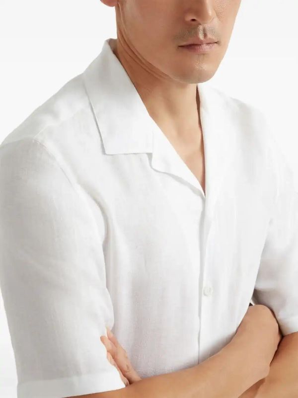 Brunello Cucinelli Linen Bowling Shirt | Browns Shirts