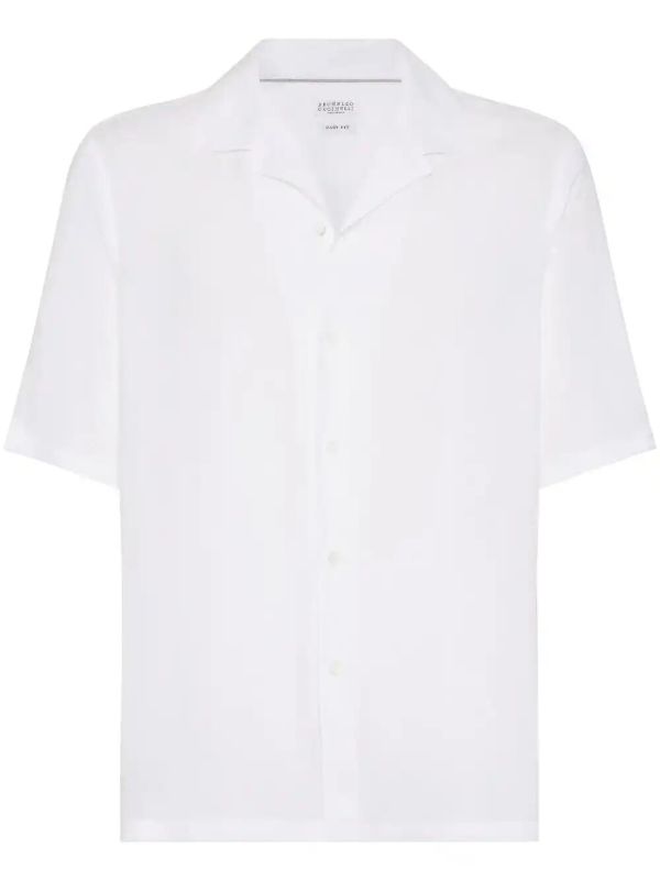 Brunello Cucinelli Linen Bowling Shirt | Browns Shirts