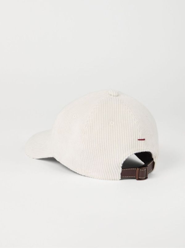 Brunello Cucinelli Logo-Embroidered Corduroy Cap | Browns Hats