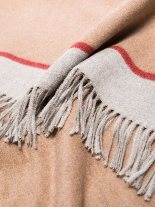 Brunello Cucinelli Neutral Colour-Block Silk Blanket | Browns Blankets & Throws