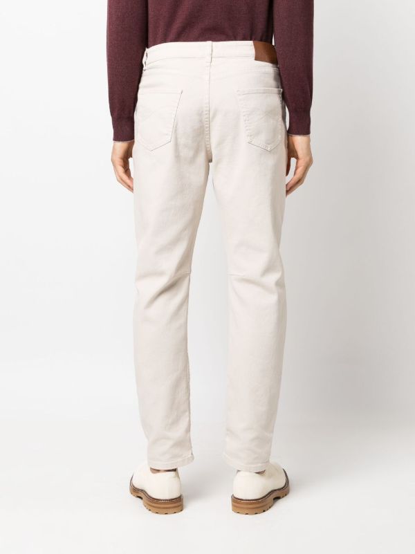 Brunello Cucinelli Neutral Garment-Dyed Tapered Jeans | Browns Tapered Jeans