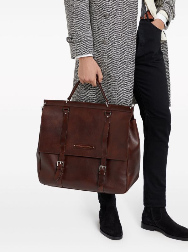 Brunello Cucinelli Purple Leather Tote Bag | Browns Tote Bags