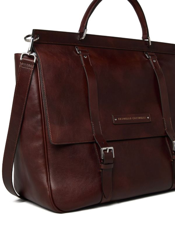 Brunello Cucinelli Purple Leather Tote Bag | Browns Tote Bags