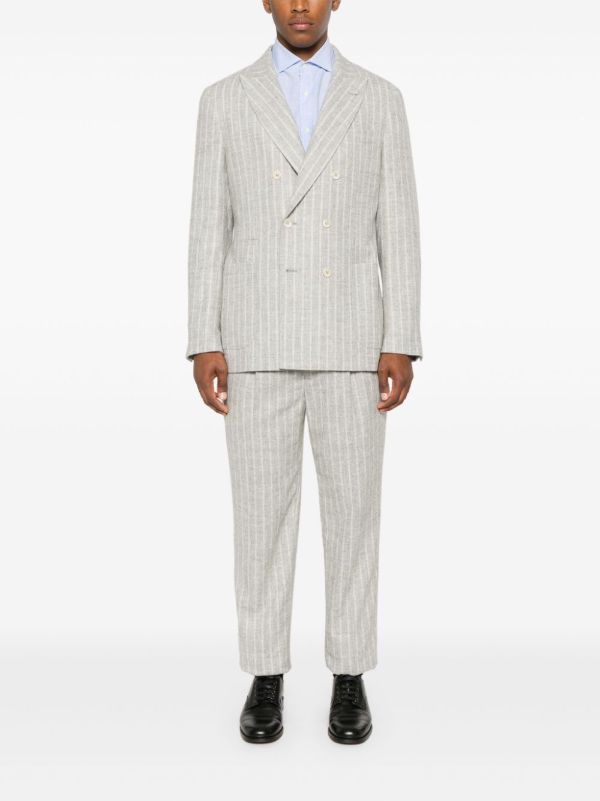 Brunello Cucinelli Striped One-And-A-Half-Breasted Suit | Browns Suit Jackets