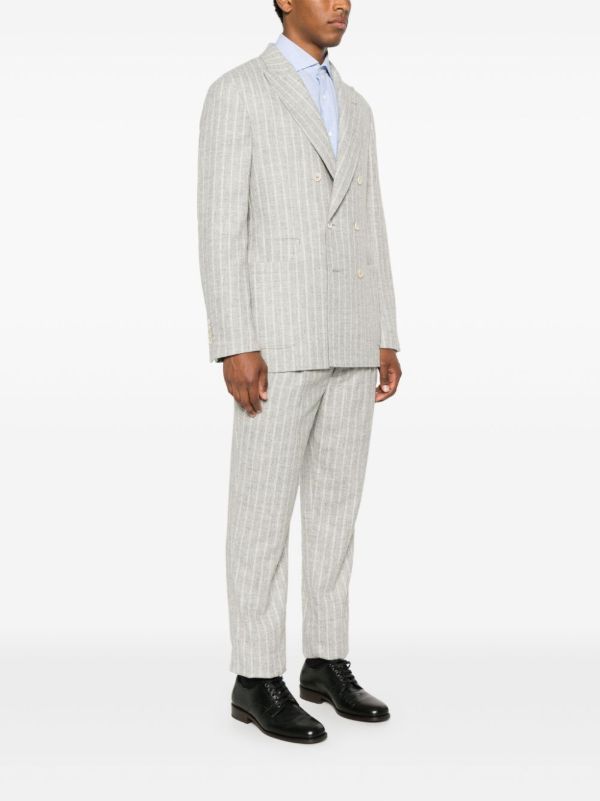 Brunello Cucinelli Striped One-And-A-Half-Breasted Suit | Browns Suit Jackets