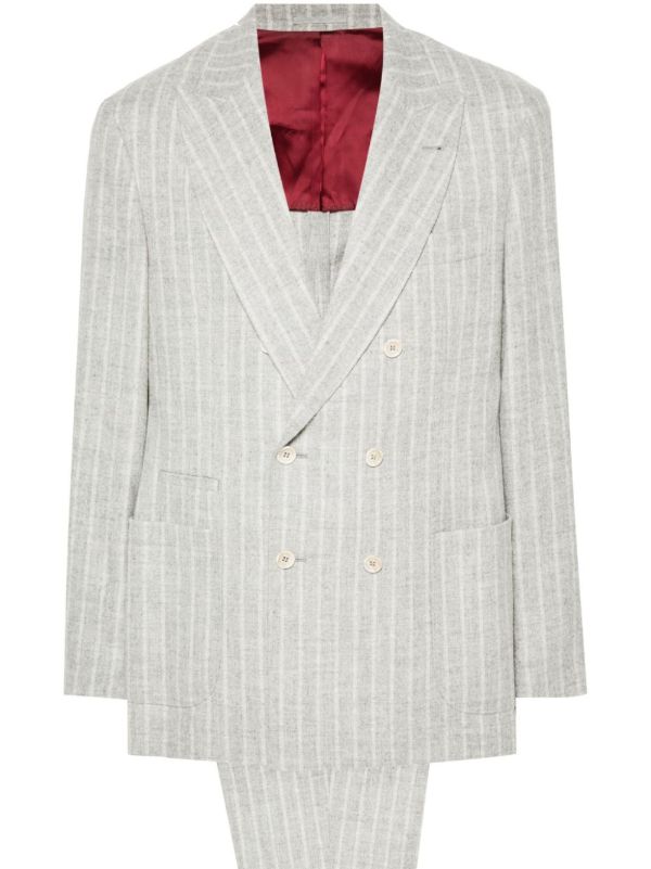 Brunello Cucinelli Striped One-And-A-Half-Breasted Suit | Browns Suit Jackets
