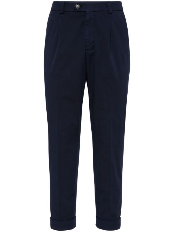 Brunello Cucinelli Tapered Cotton Trousers | Browns Tapered Pants