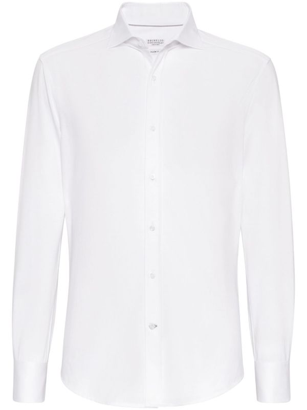 Brunello Cucinelli White Long-Sleeve Cotton Shirt | Browns Shirts