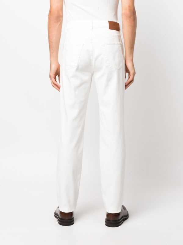 Brunello Cucinelli White Mid-Rise Slim Jeans | Browns Slim-Fit Jeans