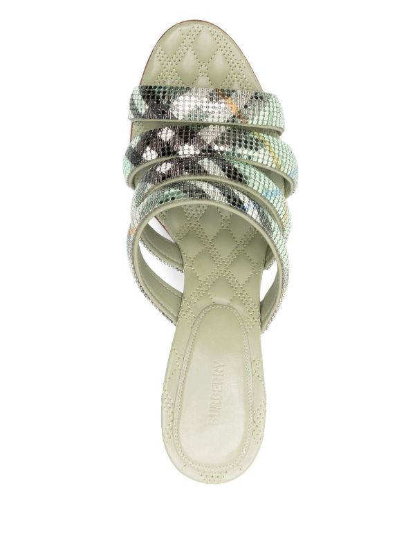 Burberry 100mm Check Mesh Mules | Browns Mules