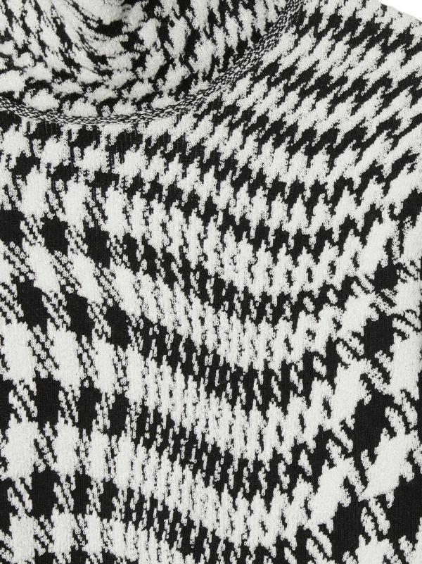 Burberry Black Houndstooth-Jacquard Sweater | Browns Knitted Sweaters